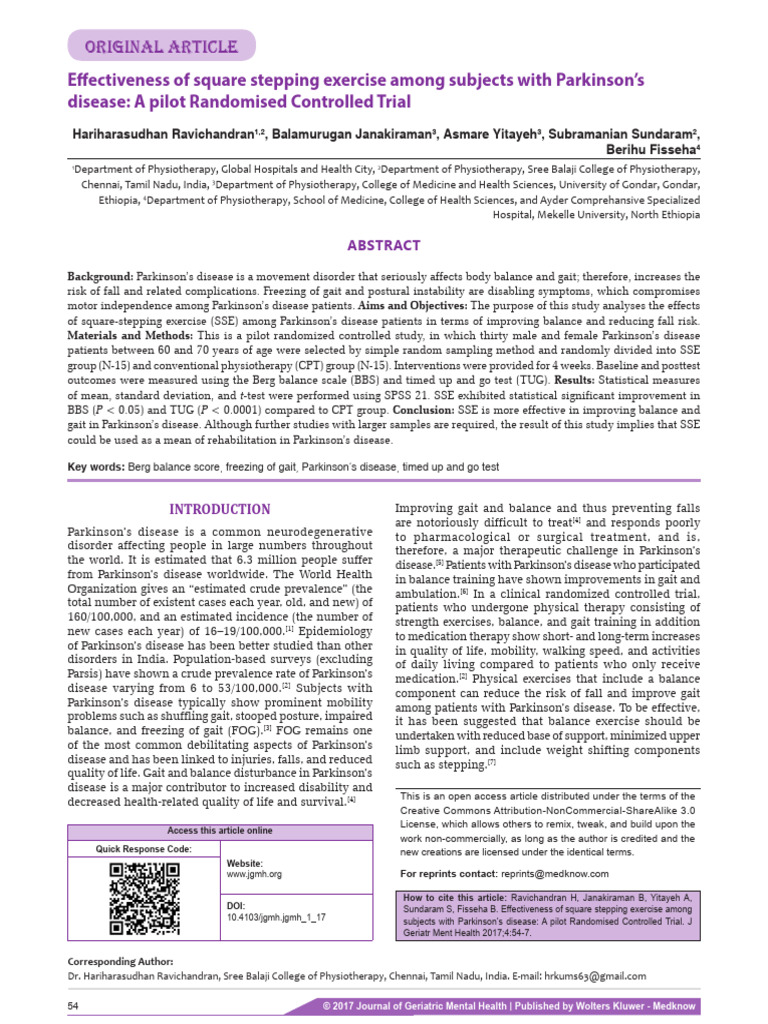 Effectiveness of Square Stepping Exercise Among.9 | PDF | Physical ...