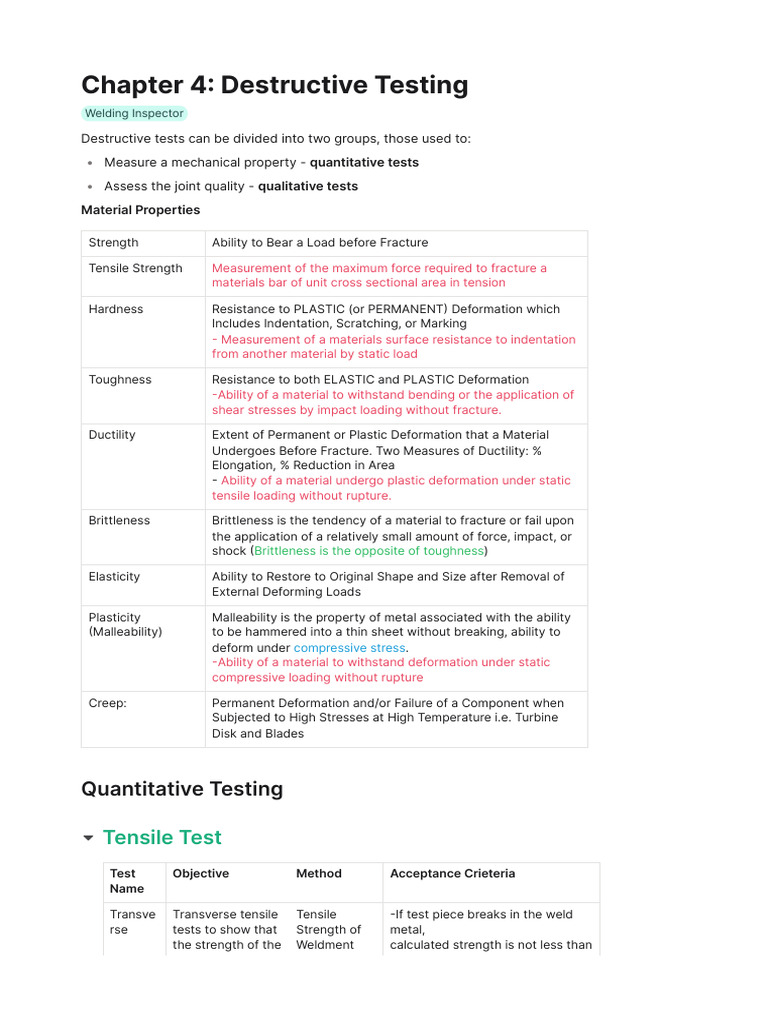 Chapter 4 Destructive Testing | PDF | Fracture | Deformation (Engineering)