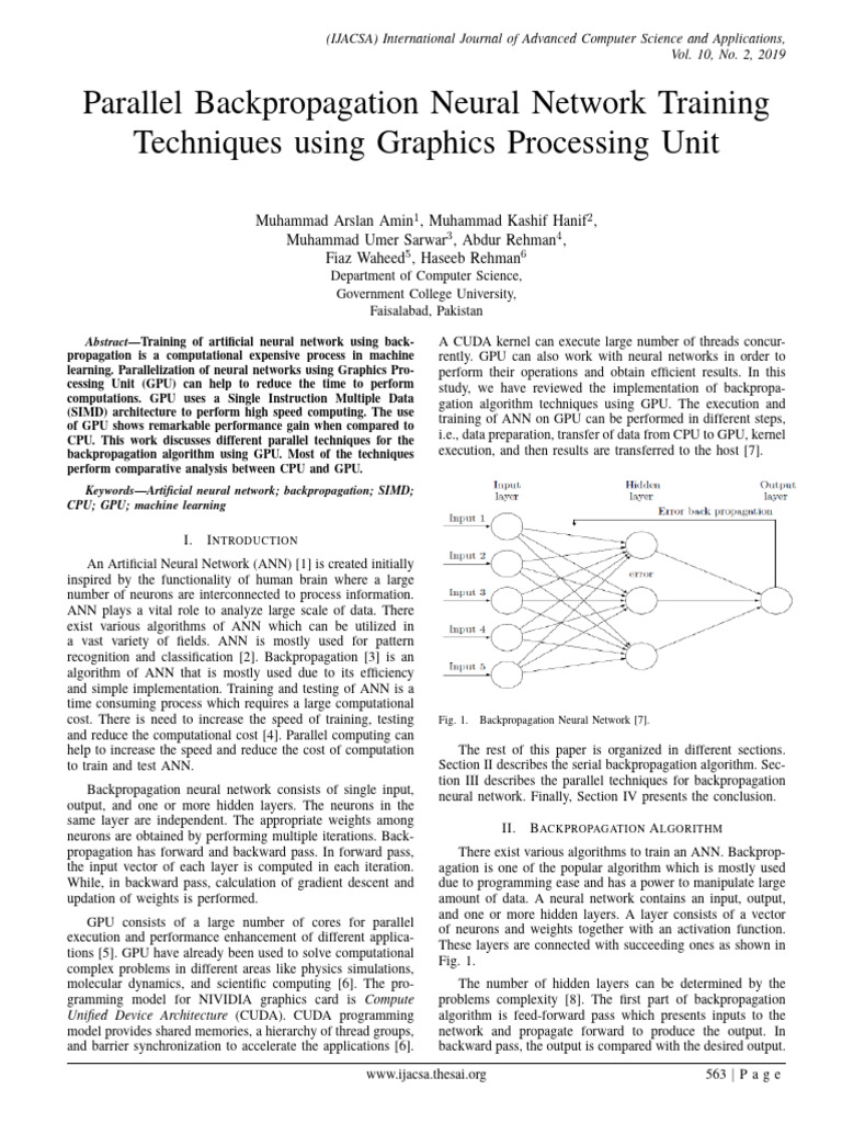Paper 70-Parallel Backpropagation Neural Network Training | PDF ...