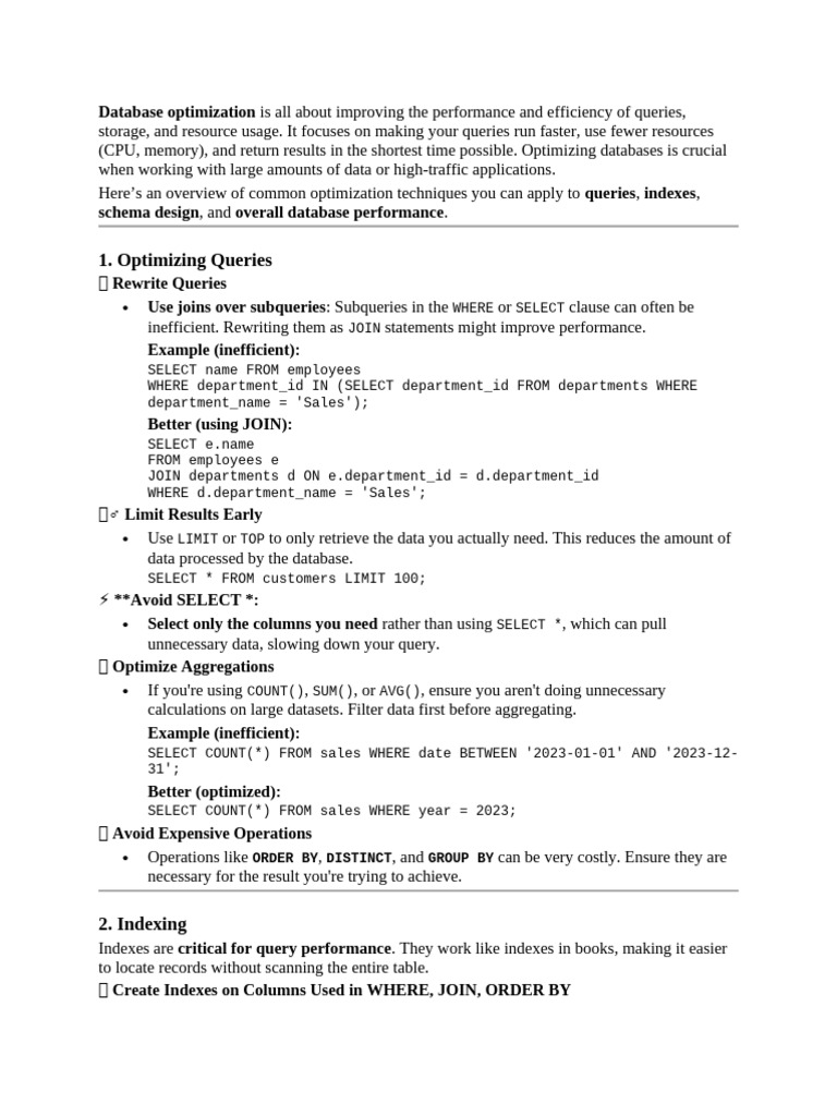 Op Tim Ization | PDF | Database Index | Databases