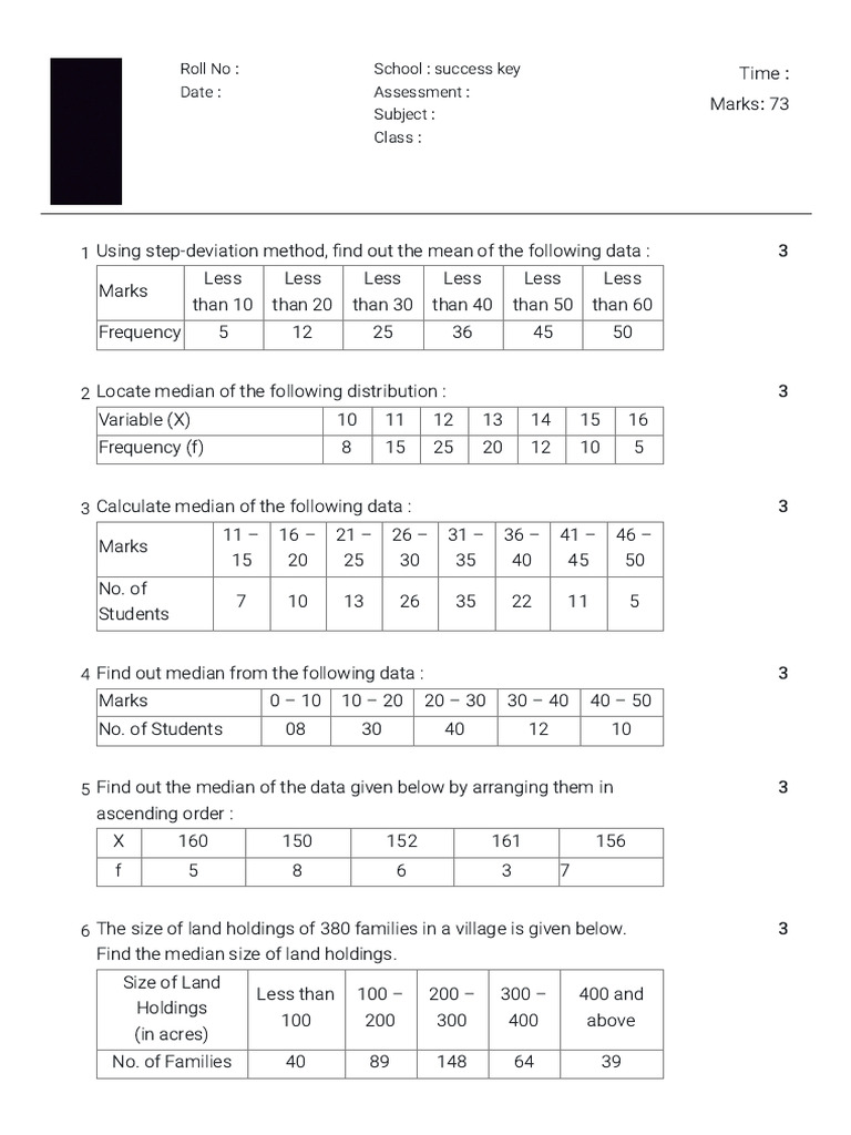 Median | PDF | Median | Quartile