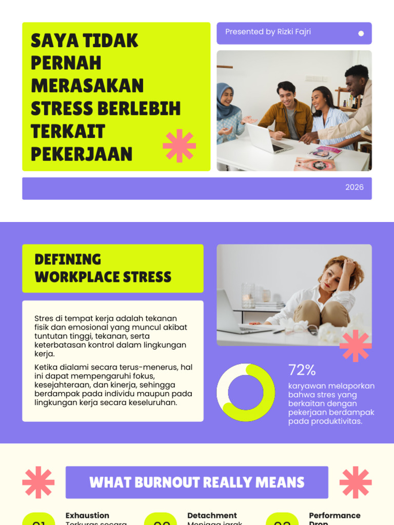 Dealing With Stress & Burnout at Work Presentation | PDF