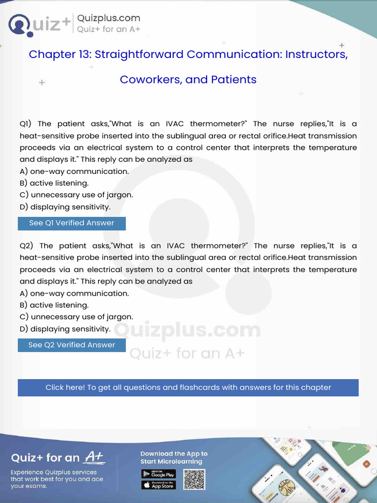 The Patient Askswhat is an Ivac Thermometer the Nurse Repliesit is a ...