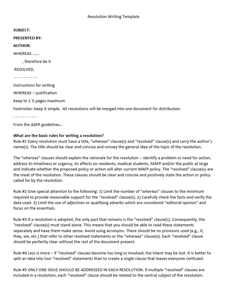 Resolution Template Samples | PDF | Clause