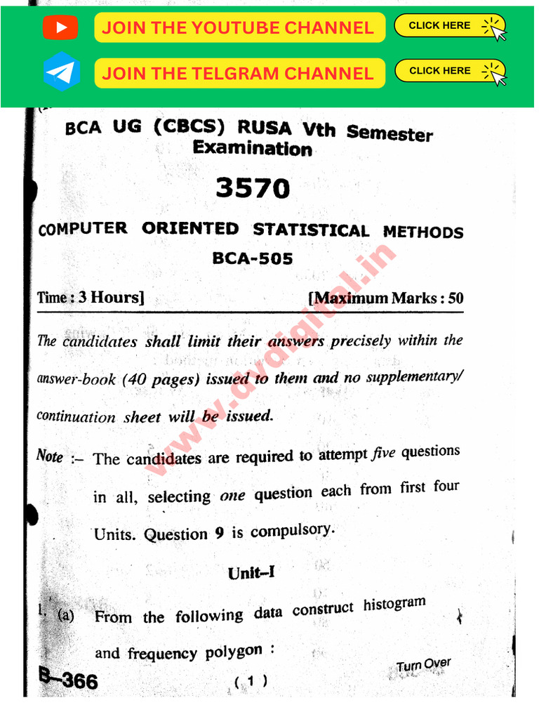 Computer Oriented Statistical Method 5th Sem | PDF