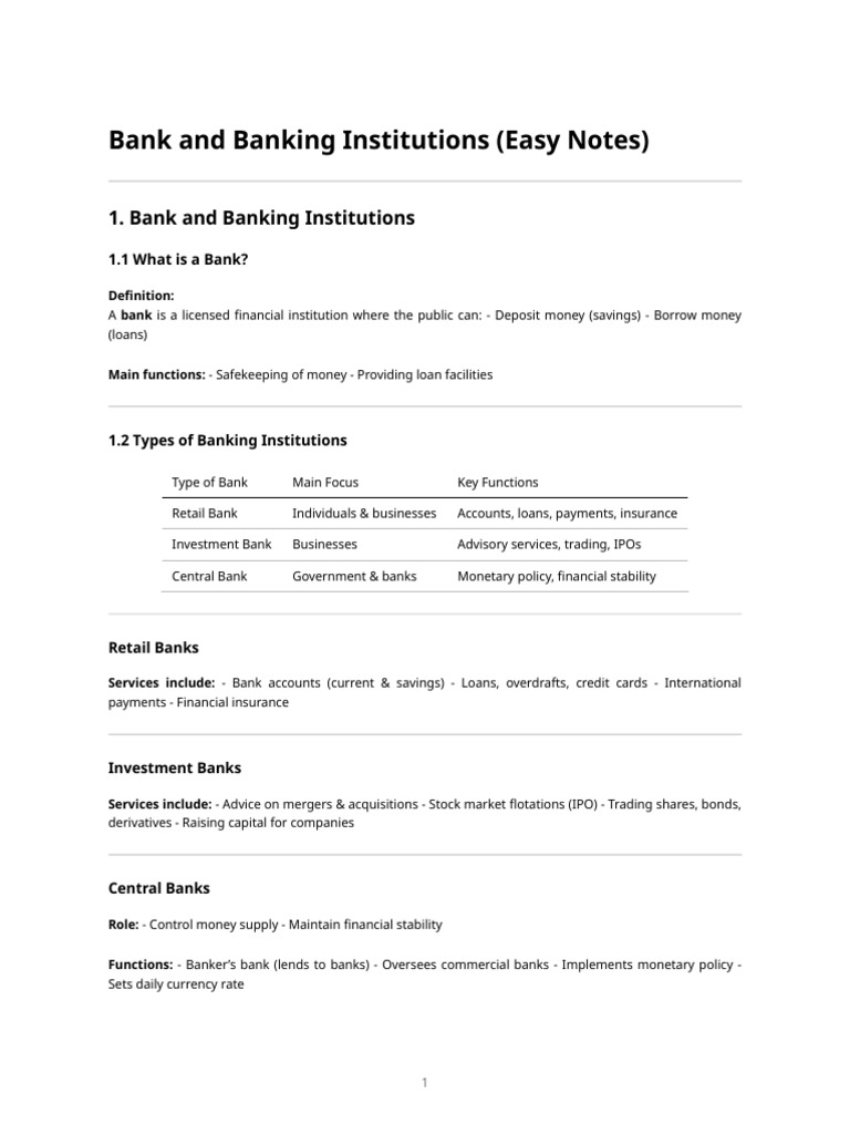 Banking & Payment Methods – Simplified Notes (2) | PDF | Cheque | Banks