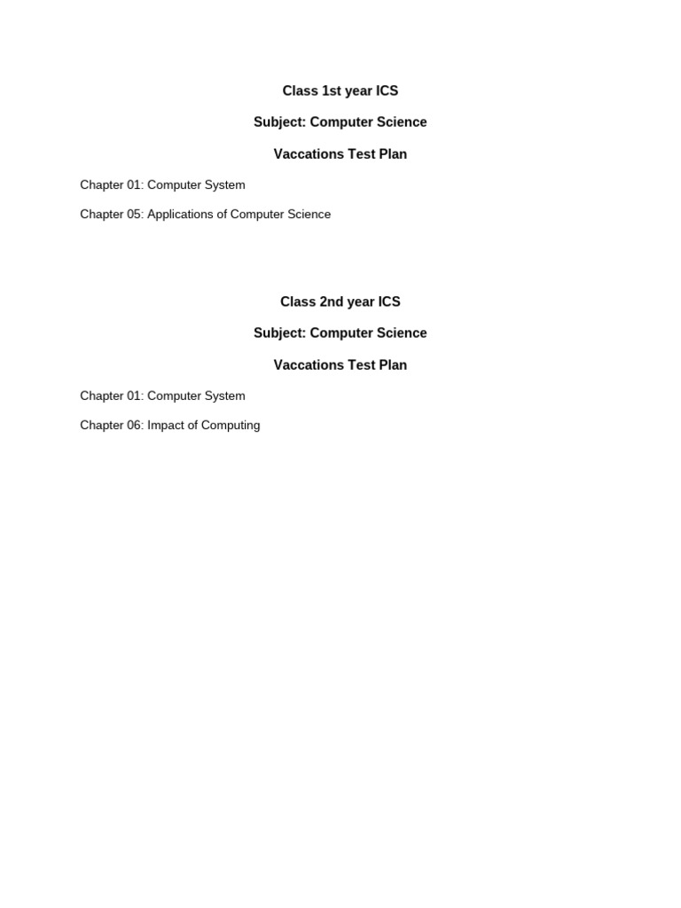 Class 1st 2nd Year ICS | PDF