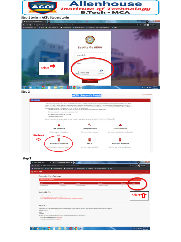 Exam Form Filling Process | PDF