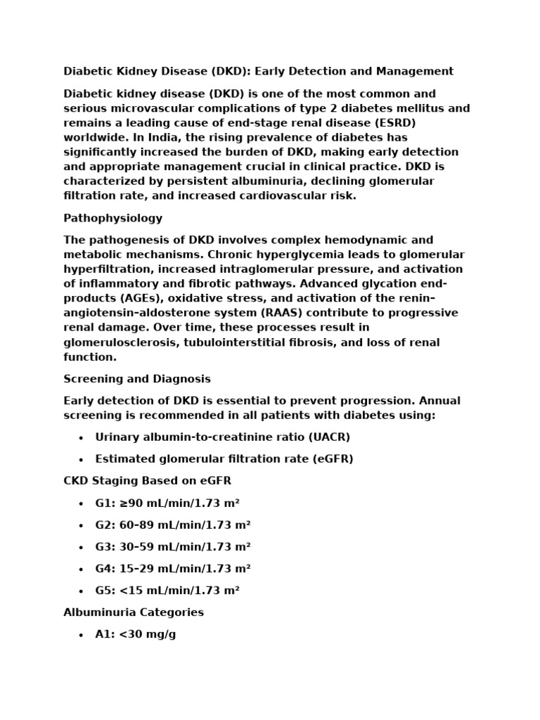 Diabetic Kidney Disease (DKD) Early Detection and Management | PDF ...