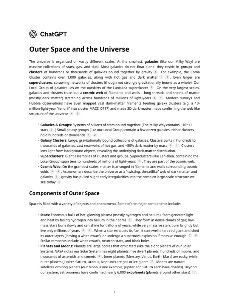 Outer Space and the Universe | PDF | Dark Energy | Universe