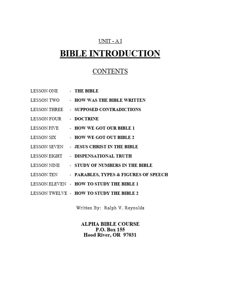 Bible Introduction | PDF | Bible | Jesus
