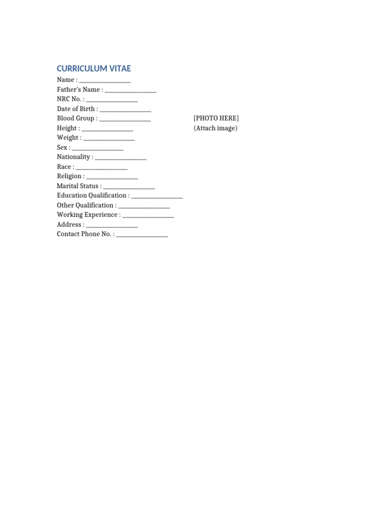 CV Template | PDF