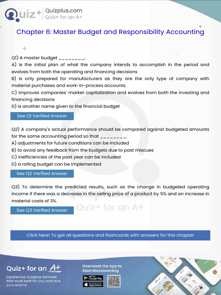 A Master Budget | PDF | Budget | Management Accounting