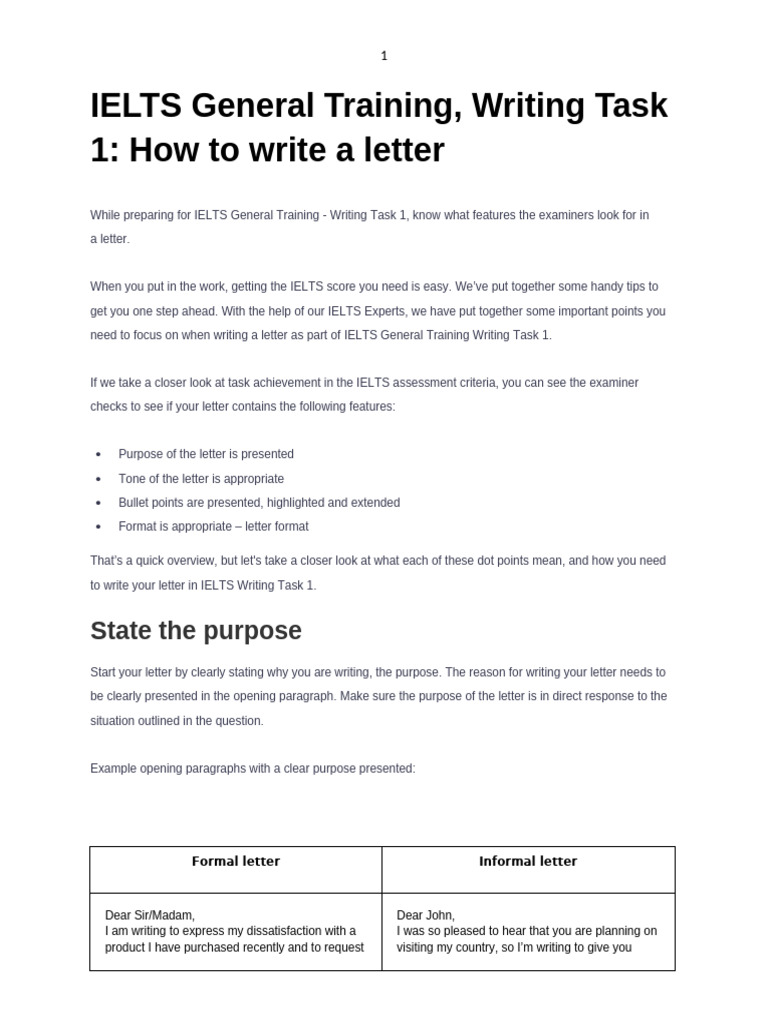 IELTS General Training | PDF | Madam