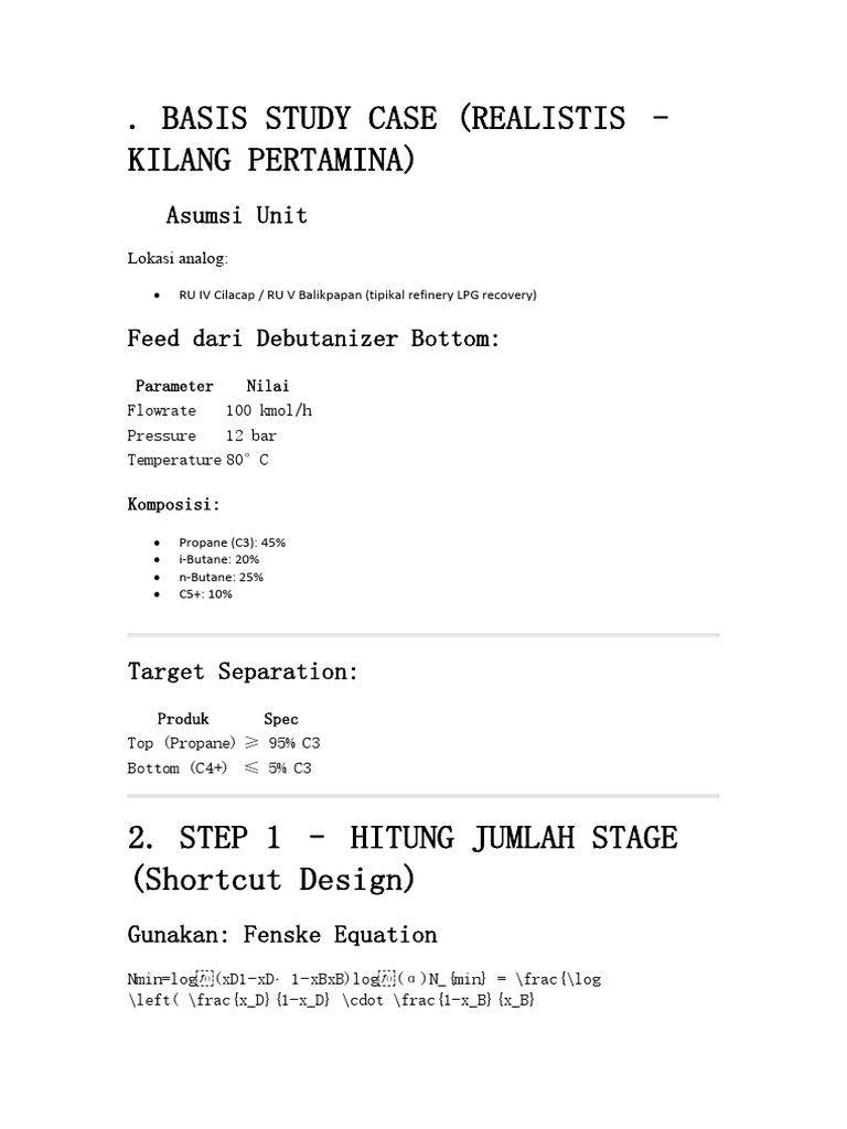 BASIS STUDY CASE (REALISTIS – KILANG PERTAMINA) | PDF