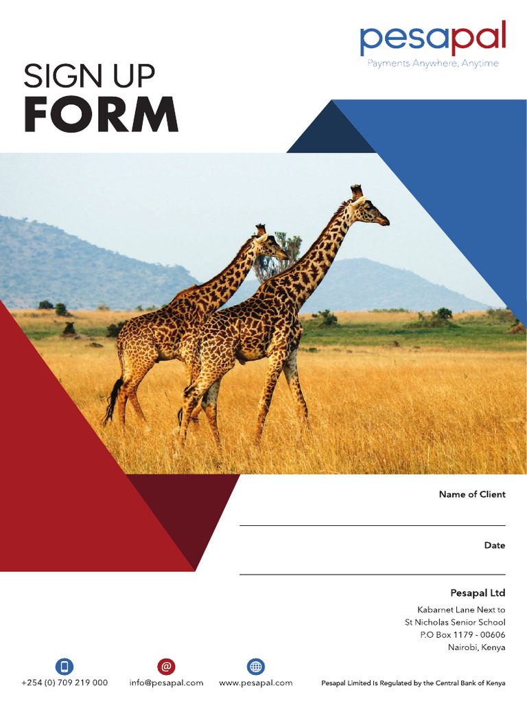 Pesapal Sign Up Form. | PDF