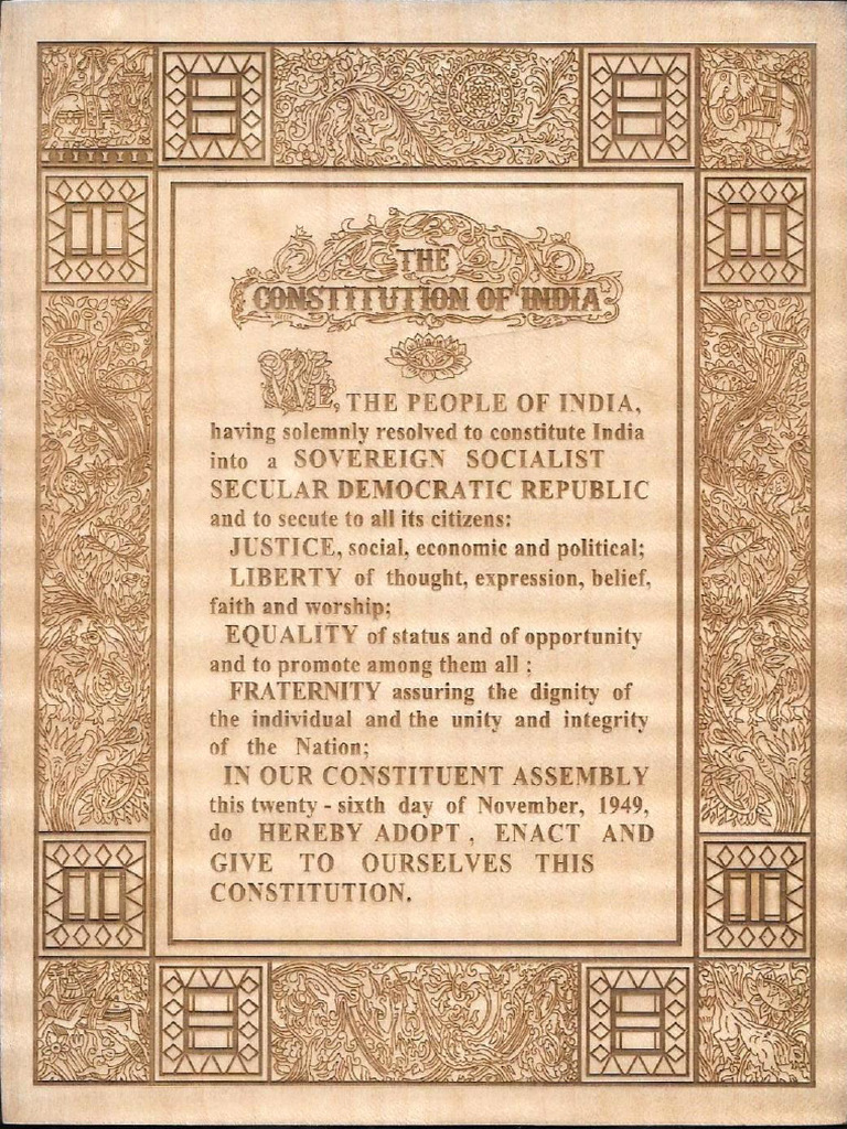 Indian Constitution (Preamble) _260213_104545 | PDF | Government ...