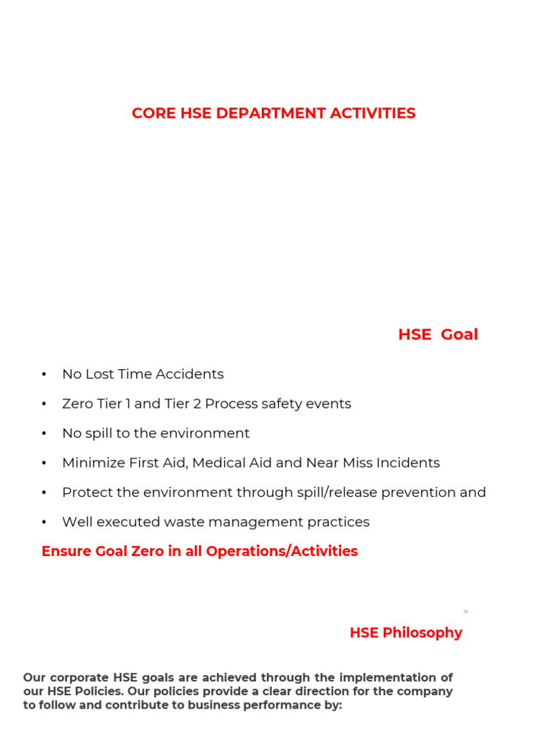 HSE Core Activities | PDF | Regulatory Compliance | Safety