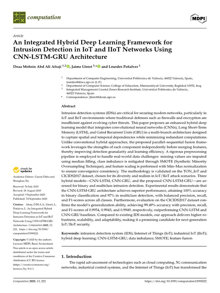 An Integrated Hybrid Deep Learning Framework For I | PDF | Deep ...