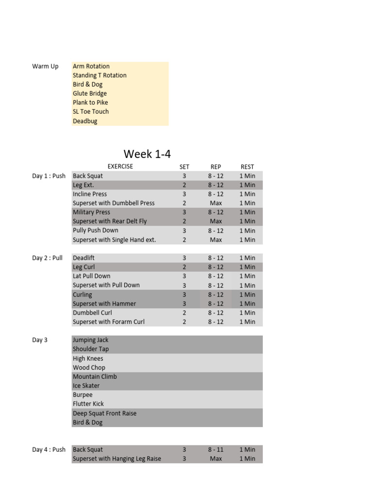 Push Pull Superset | PDF | Weight Training