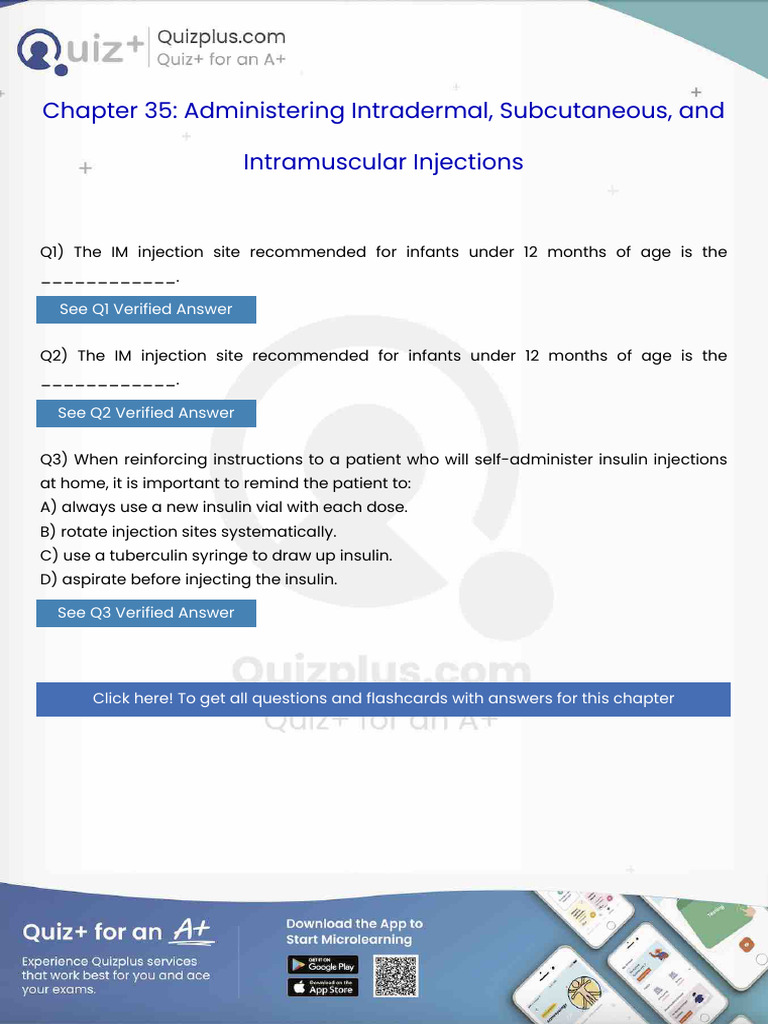 The Im Injection Site Recommended for Infants Under 12 Months of Age is ...