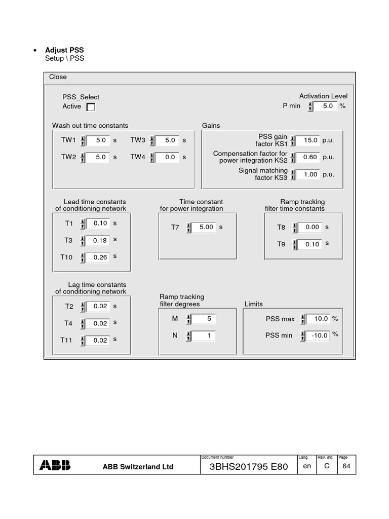 PSS Parameters | PDF