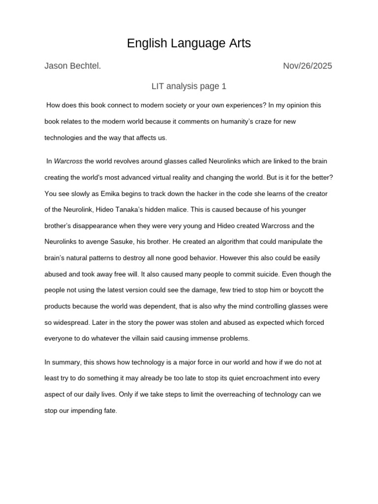 LIT Analysis Page 1 | PDF