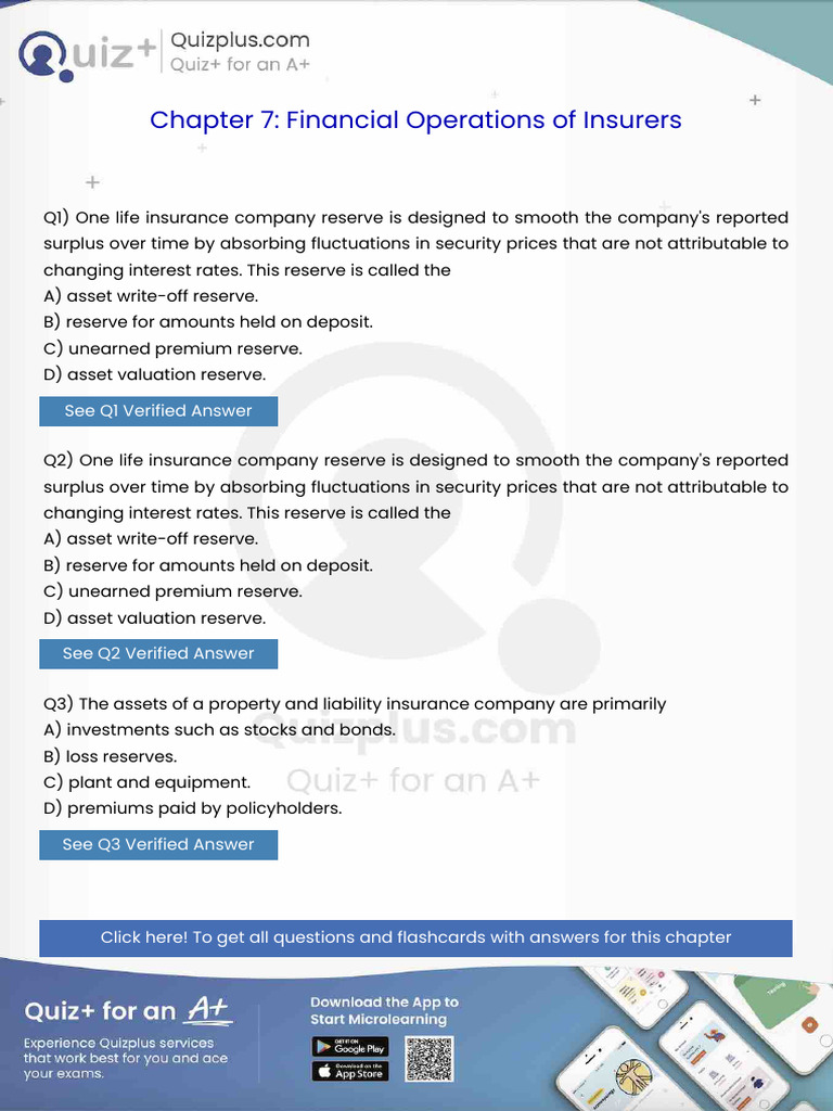 One Life Insurance Company Reserve is Designed to Smooth the Companys ...