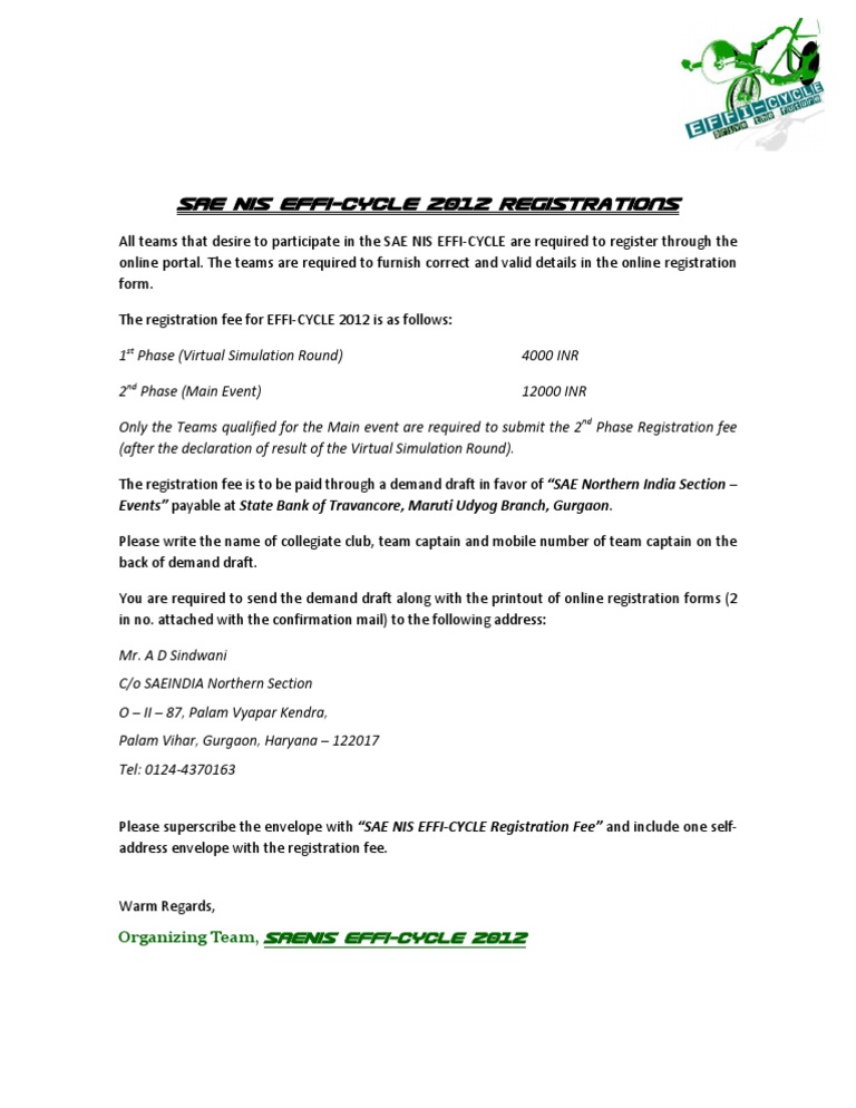Registration Fee Details | PDF | Business