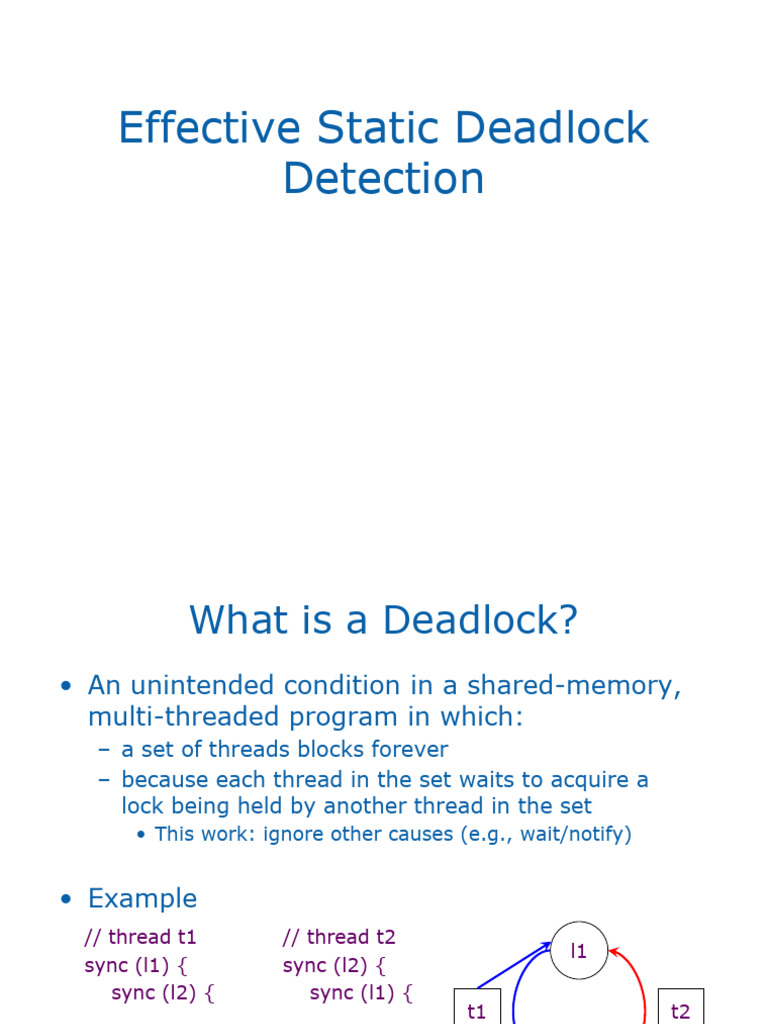Effective Static Deadlock Detection | PDF | Thread (Computing) | Computing