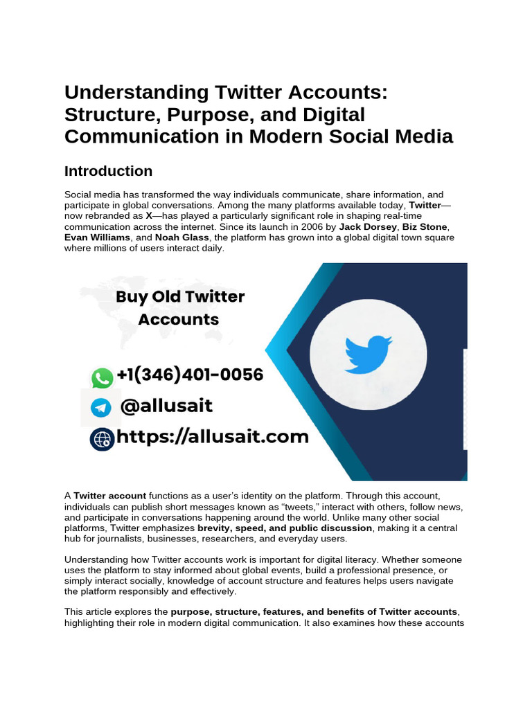 How to Safely Buy Twitter Accounts in 2026 | PDF | Hashtag | Human ...