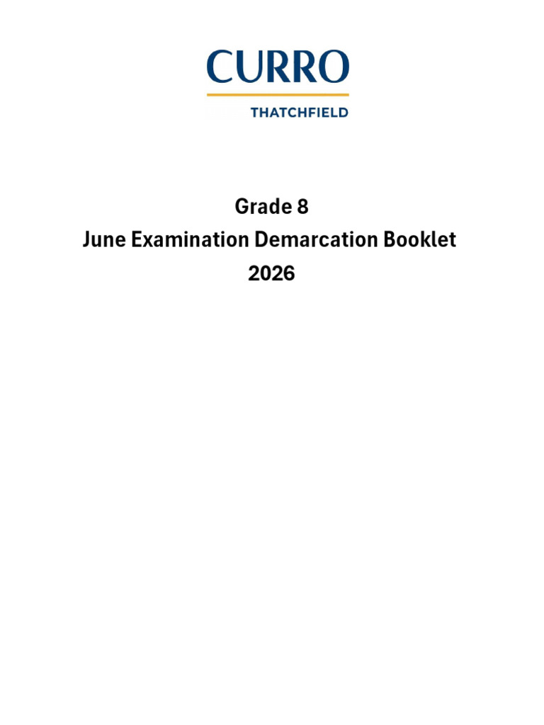 Grade 8 - June Examination Demarcation Booklet | PDF | Linguistics