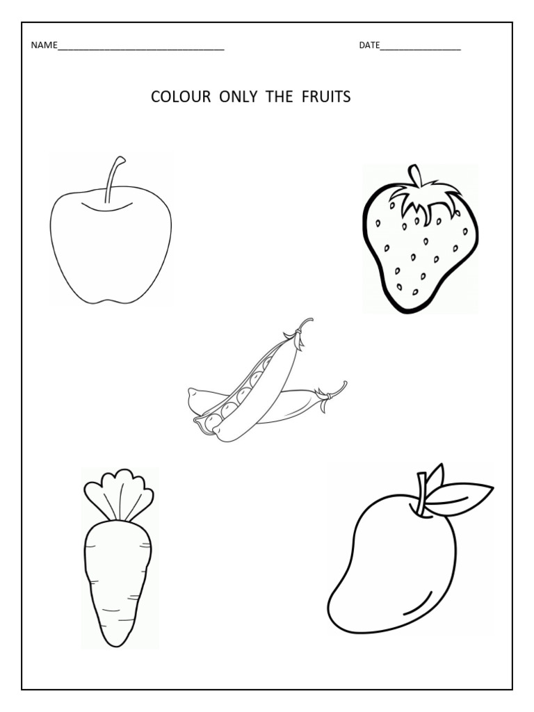Colour the Fruits | PDF
