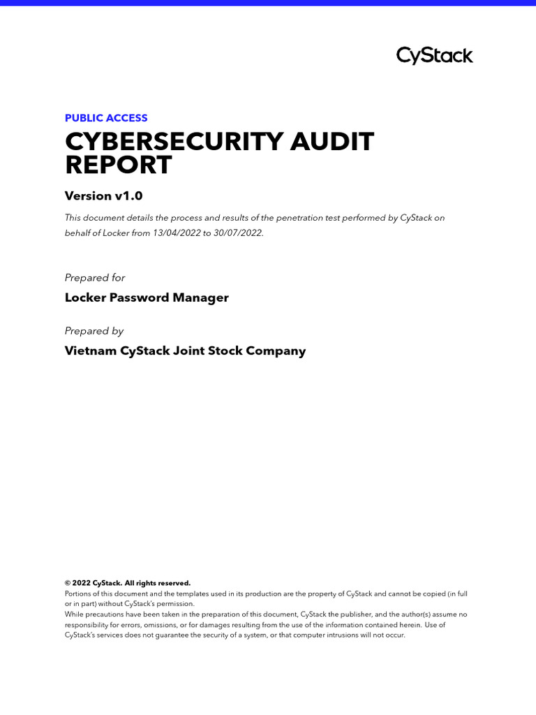Locker Audit Report by CyStack en | PDF | Penetration Test | Security
