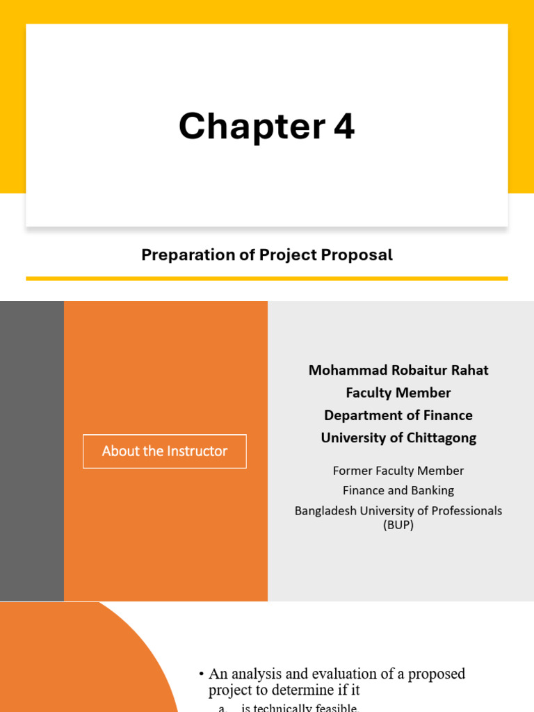 Chapter 4 Preparation of Project Proposal PPT PDF | PDF | Feasibility ...