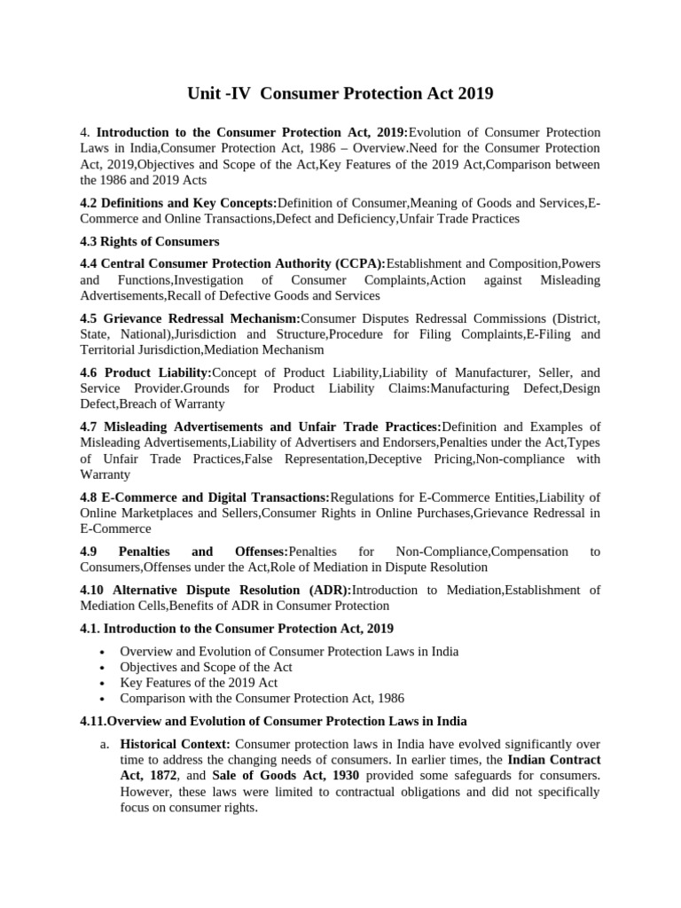 consumer protection Act 2019 | PDF | Consumer Protection | False ...