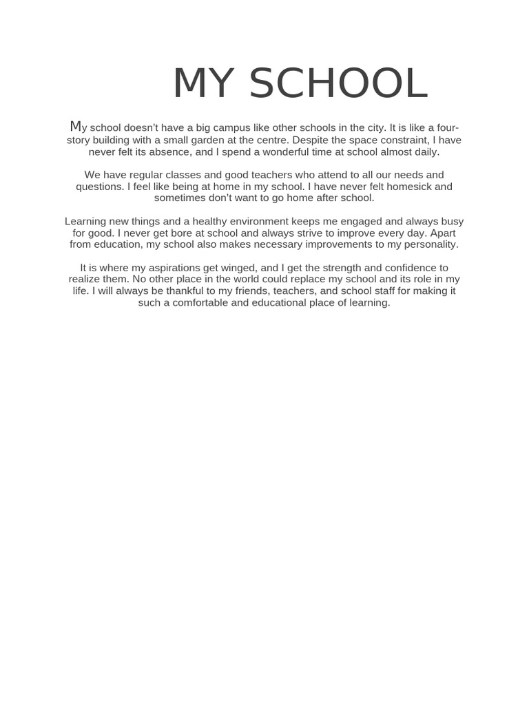 MY SCHOOL | PDF