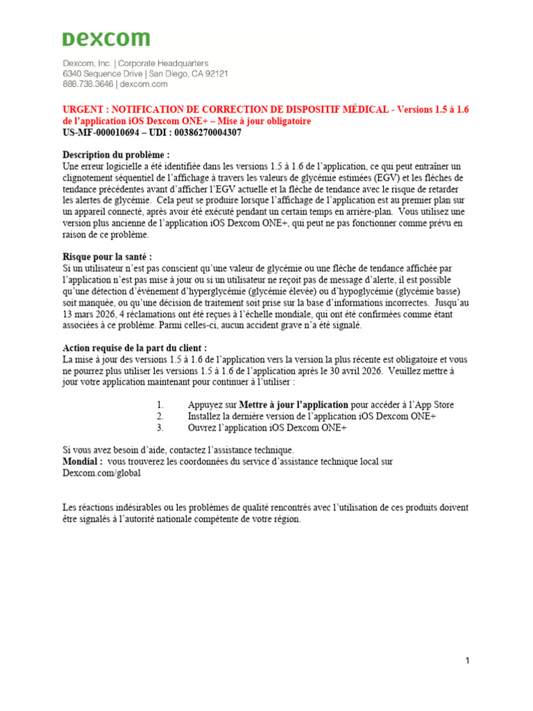Mes Dexcom One Ios Flicker | PDF
