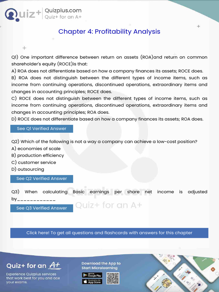One Important Difference Between Return on Assets Roaand Return on ...