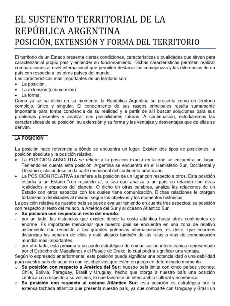 El Sustento Territorial de La Argentina (Secuencia) | PDF | Américas ...