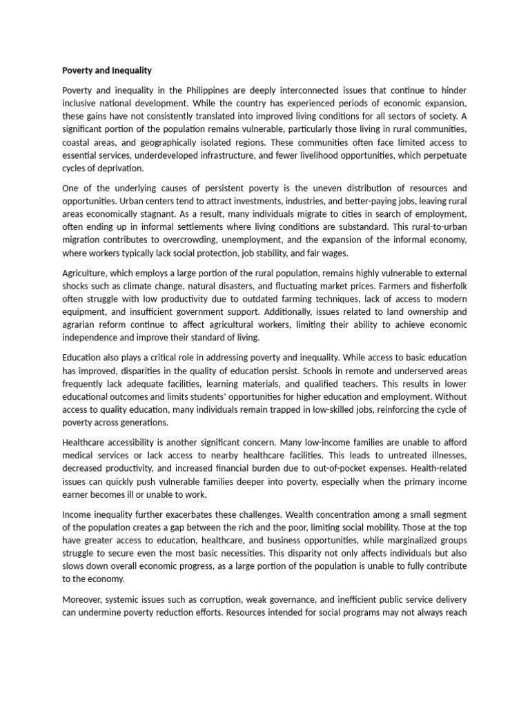 Poverty and Inequality | PDF | Poverty | Poverty & Homelessness