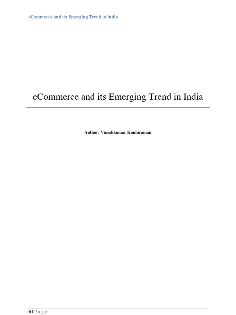 Ecommerce And Its Emerging Trend In India Pdf Search Engine