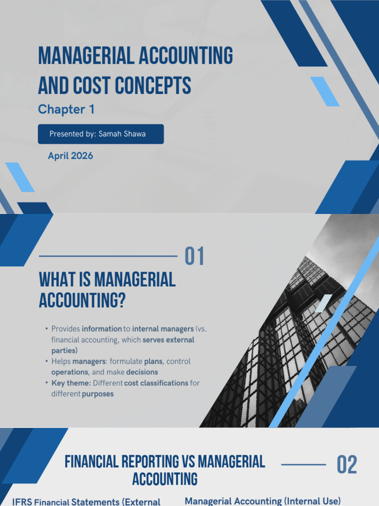 Chapter 1 Managerial Accounting Samah Shawa April 2026 | PDF