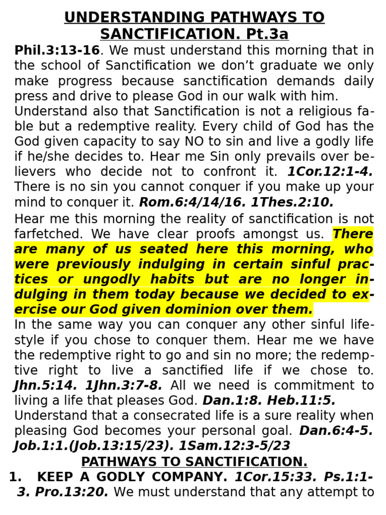 Understanding Pathways To Sanctification. Pt.3aelue | PDF | Born Again ...