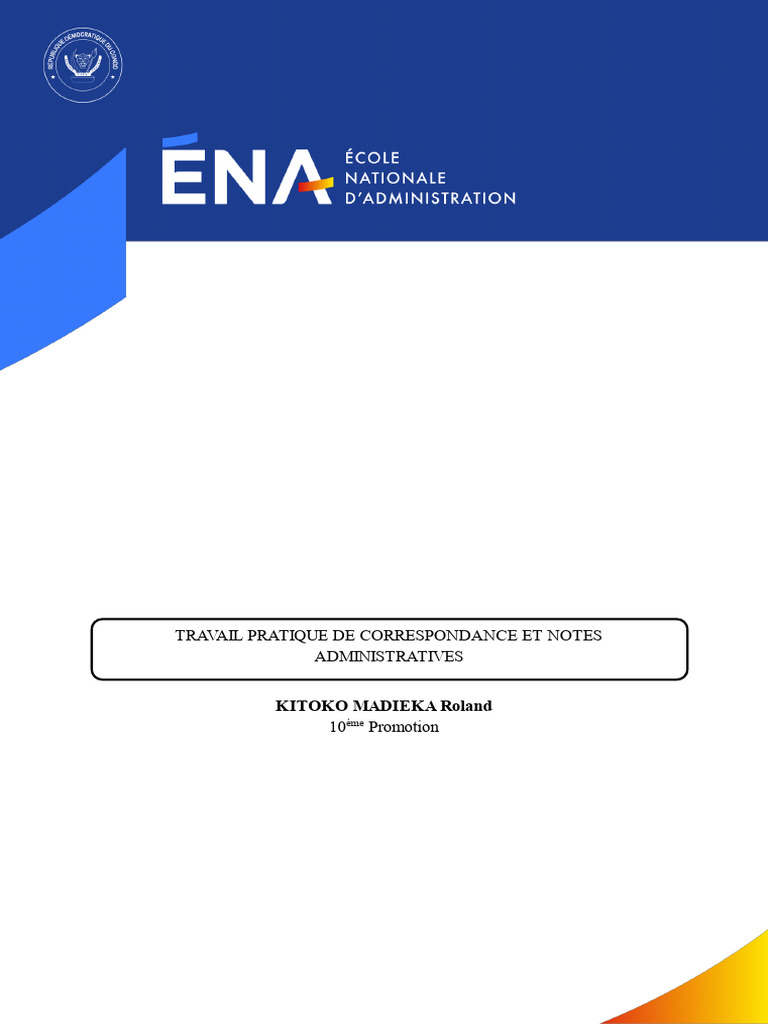 TP Corres Et Notes Adm - 081913 | PDF