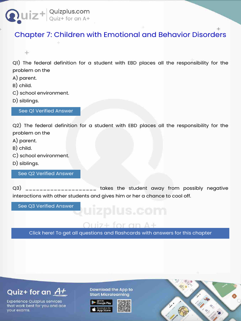The Federal Definition for a Student With Ebd Places All the ...
