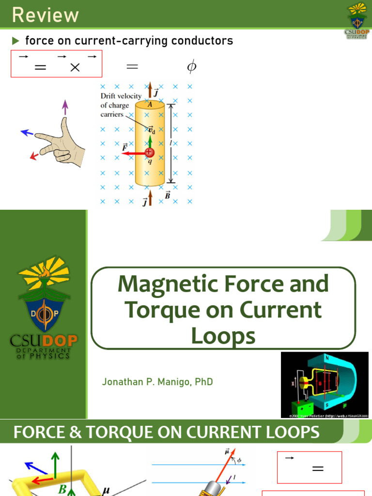 Lesson 13.4 Force and Torque on Current Loops ...