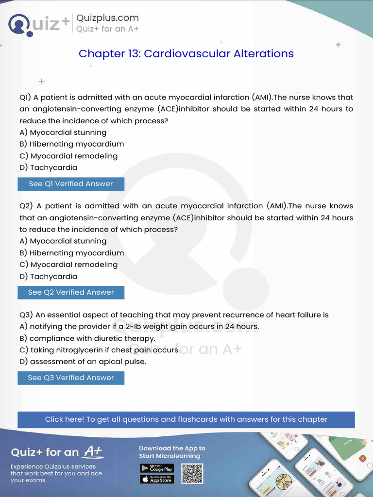 A Patient is Admitted With an Acute Myocardial Infarction Amithe Nurse ...
