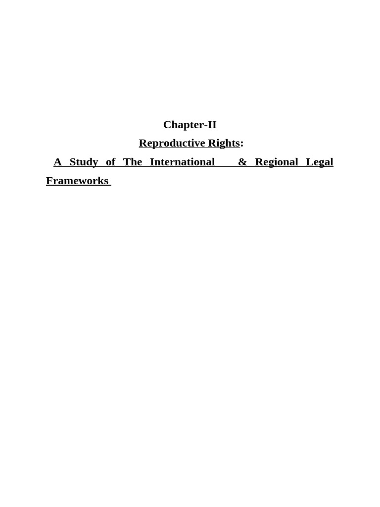 Ch-II Reproductive Rights-International & Regional Frameworks | PDF