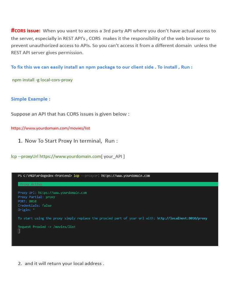 CORS Issue When Fetching (Client Side) | PDF